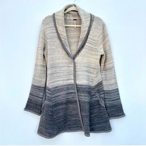 Free People Boho oversized  Gray Ombre Wool Blend Cardigan Coat size large